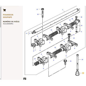 Poussoir Soupape - pour Massey Ferguson - Adaptable - Ref origine : 4222069M1