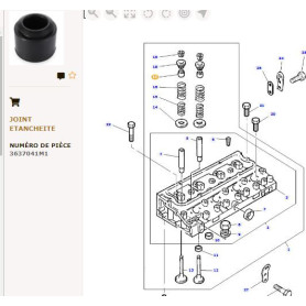 Joint De Soupape (x10) - pour Massey Ferguson - Adaptable - Ref origine : 3637041M1