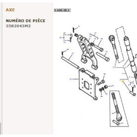 Axe d’attelage - pour Massey Ferguson - Adaptable - Ref origine : 3582043M2