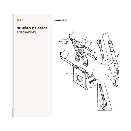 Axe d’attelage - pour Massey Ferguson - Adaptable - Ref origine : 3582043M2