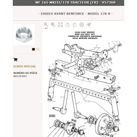 Ecrou A Entaille Unf A Six Pan DIN7603A 1 1/4 " UNF - pour Massey Ferguson - Adaptable - Ref origine : 882263M1