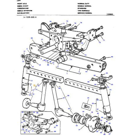 Fusée droite 38 x 295 mm - pour Massey Ferguson