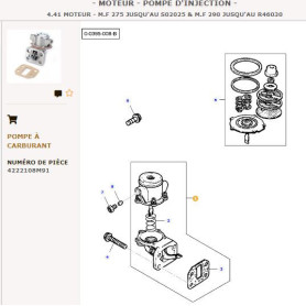 Pompe d'alimentation Perkins - pour Massey Ferguson - Adaptable - Ref origine : 4222108M91