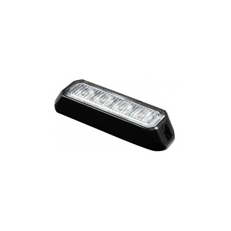 FEU FLASH 4 LED PLAT BLANC 12/24V