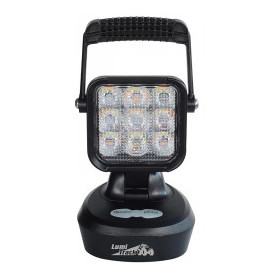 PHARE DE TRAVAIL/AVERTISSEUR 9 LED RECHARGEABLE ORANGE/BLANC 945LM