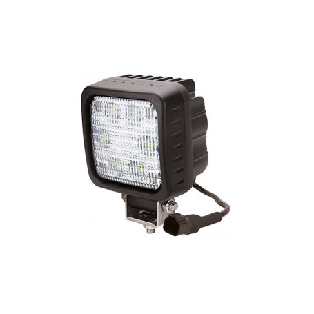 PHARE DE TRAVAIL CARRE 6 LED 3000LM + PRISE DEUTSCH + FAISCEAU