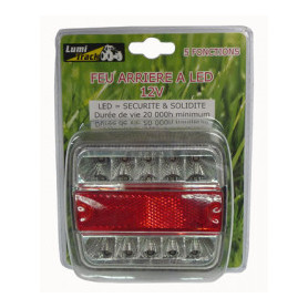 FEU ARRIERE LED ROUGE/BLANC 12V