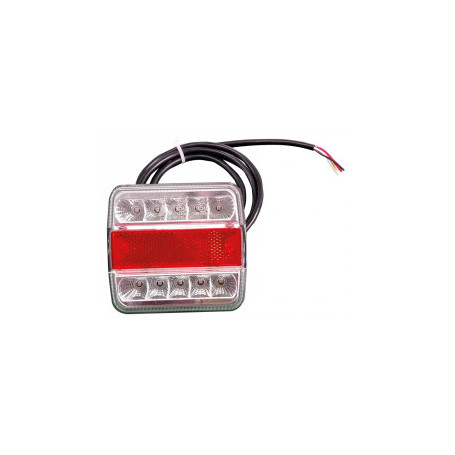 FEU ARRIERE LED ROUGE/BLANC 12V FAISCEAU 2METRES