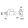 Démarreur 12V 4,2kW 10 dents avec réducteur CW, Mahle