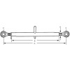 Barre de poussée rotule/rotule 405-1 1/8" cat.1