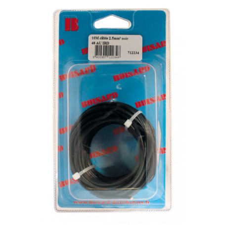 BOBINE CABLE MONOCONDUCTEUR 10M NOIR 2.5mm2