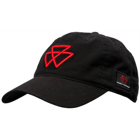 CASQUETTE NOIRE AVEC LE LOGO ROUGE