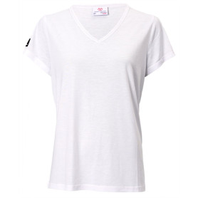 T-SHIRT BLANC COL V POUR FEMME