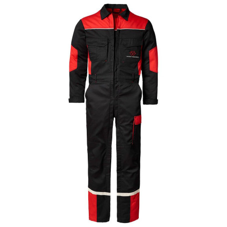 COMBINAISON NOIRE ET ROUGE AVEC DOUBLE ZIP