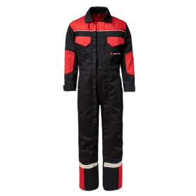 COMBINAISON DOUBLE ZIP NOIR ET ROUGE POUR ENFANTS
