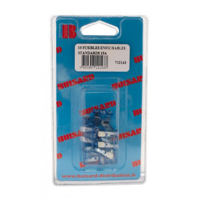 10 FUSIBLES ENFICHABLES STANDARD 15A BLEU