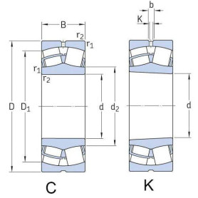 Roulement à rouleaux sphériques 65x140x48mm SKF - Ref: 750022313K