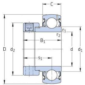 Roulement int. SKF - Ref: YET206104SKF