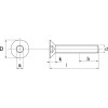 Vis tête fraisée hexagonale creuse M8x16 10.9 zin - ref: 7991816 - x25