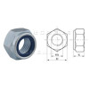 Ecrou hexagonal autobloquant à bague nylon DIN985 M14x2.00 Kramp - ref: 98514 - x50
