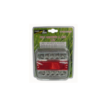 FEU ARRIERE LED ROUGE/BLANC 12V