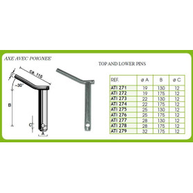 AXE AVEC POIGNEE   19X175