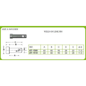 AXE D'ATTELAGE A SOUDER DIAM. 28