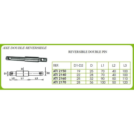 AXE DOUBLE REVERSIBLE 25 70 ATI2150