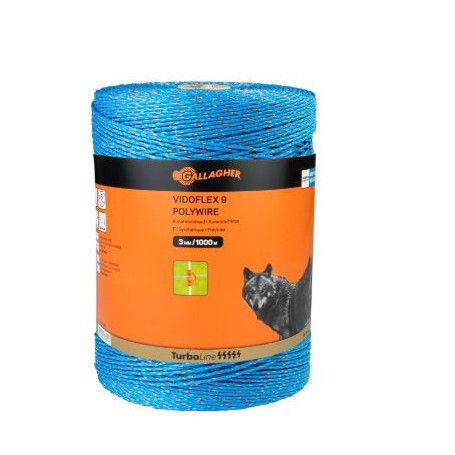 FIL GALLAGHER Vidoflex 9 TurboLine (bleu, 1000 mètre)
