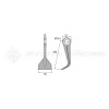 Marteau de broyeur pour Lagarde - Largeur fixation: 14 - Longueur : 85 - Rayon : 180 - Ref: SYM230