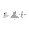 Marteau de broyeur pour Cancela - Largeur fixation: 60 - Longueur : 151 - Rayon : 98 - Ref: SYM42/28