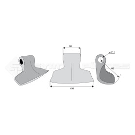 Marteau de broyeur pour Sicma, Sauerburger, R - Ref: SYM42A