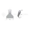 Marteau de broyeur pour Sauerburger, Fehrenbach - Largeur fixation: 50 - Longueur : 130 - Rayon : 120 - Ref: SYM63/20