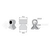Marteau de broyeur pour Berti - Largeur fixation: 79.5 - Longueur : 69.5 - Rayon : 85 - Ref: SYM93
