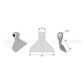 Marteau de broyeur pour Gyrax, Ferrand, Muthi - Ref: SYM51