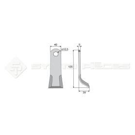 Couteau Y  - Caroni - Long. : 125mm - Diam du trou : 10.5mm