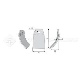 Fléau  - Spragelse - Long. : 110mm - Diam du trou : 11.5mm