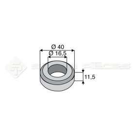 Bague / Entretoise / Rondelle  - Kuhn - Long. : 11.5mm - Diam du trou : 16.5mm - Ref: SYL63903KUH