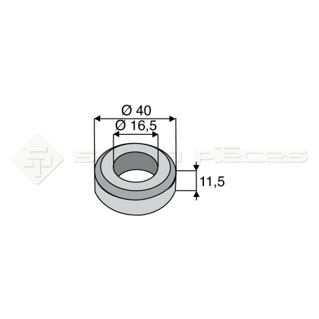 Bague / Entretoise / Rondelle  - Kuhn - Long. : 11.5mm - Diam du trou : 16.5mm