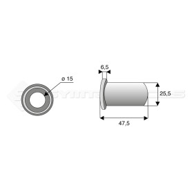 Bague / Entretoise / Rondelle  - Bomford - Long. : 47.5mm - Diam du trou : 15.2mm - Ref: SYL6364BOM