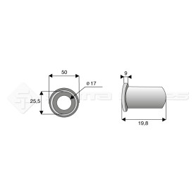 Bague / Entretoise / Rondelle  - Agram - Long. : 19.8mm - Diam du trou : 17mm