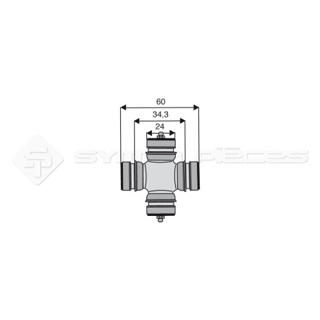 Croisillon circlips intérieurs - OPEL - Diam. Croisillon : 24mm - Long. Entre circlips : 34.3mm