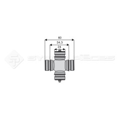 Croisillon circlips intérieurs - OPEL - Diam. Croisillon : 24mm - Long. Entre circlips : 34.3mm