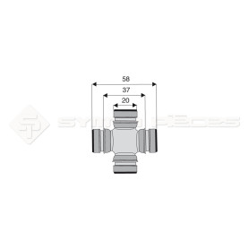 Croisillon circlips intérieurs - Diam. Croisillon : 20mm - Long. Entre circlips : 37mm - Ref: CRO078368