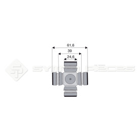 Croisillon circlips intérieurs - Diam. Croisillon : 24.6mm - Long. Entre circlips : 39mm