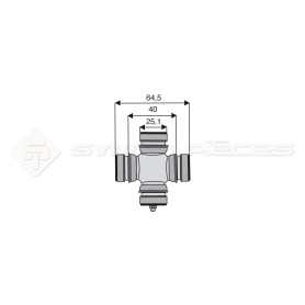 Croisillon circlips intérieurs - Diam. Croisillon : 25.1mm - Long. Entre circlips : 40mm