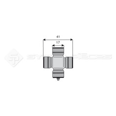 Croisillon circlips extérieurs - Diam. Croisillon : 17mm - Long. Entre circlips : 41mm