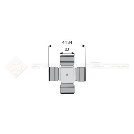 Croisillon circlips extérieurs - Diam. Croisillon : 20mm - Long. Entre circlips : 44.34mm