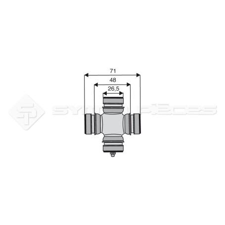 Croisillon circlips intérieurs - MAZDA  - Diam. Croisillon : 26.5mm - Long. Entre circlips : 48mm