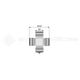 Croisillon circlips extérieurs - Diam. Croisillon : 20mm - Long. Entre circlips : 54.6mm - Ref: CRO047317